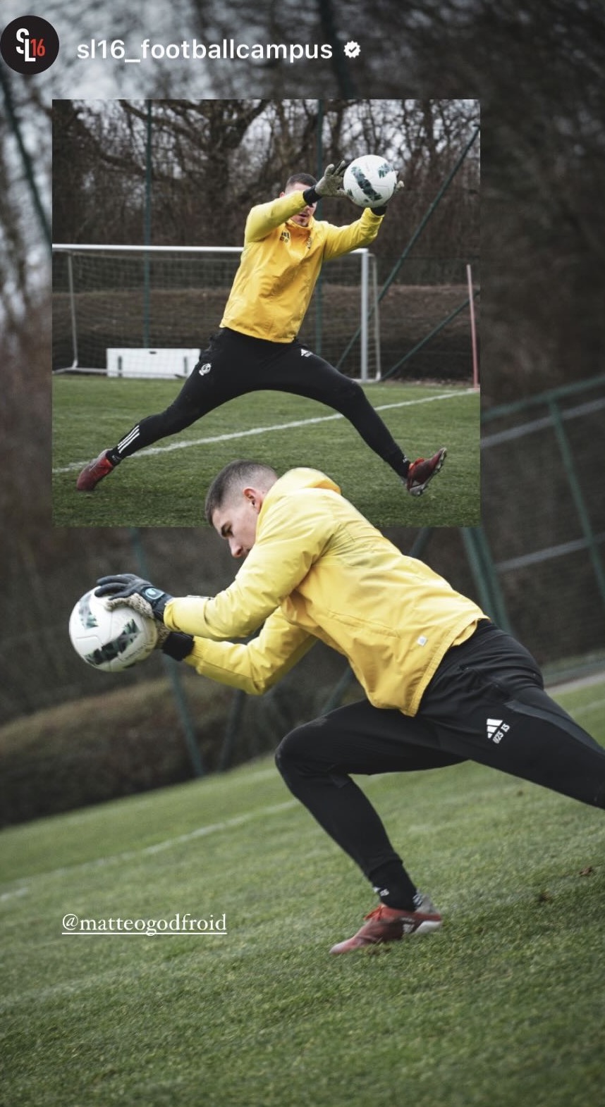 Archive Instagram publiée par SL16 Football Campus — Matteo Godfroid